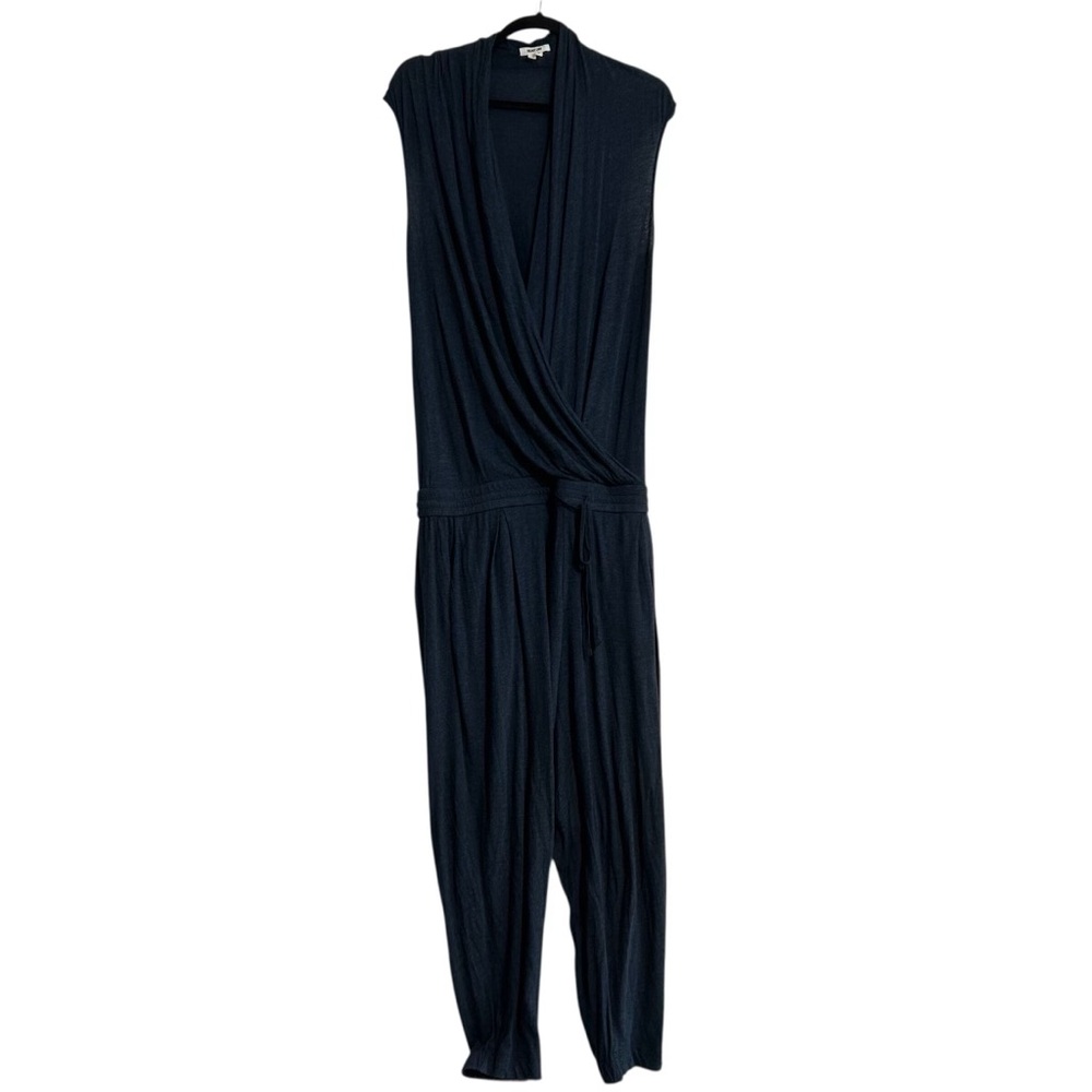 Helmut Lang Modal Cotton Cap Sleeve Ruched Jumpsuit Loungewear Cozy Athleisure